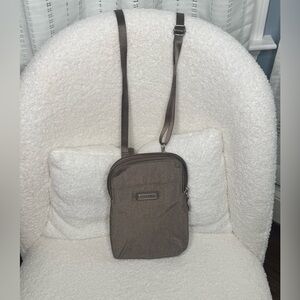 Stylish Baggallini Taupe Metallic Crossbody Bag